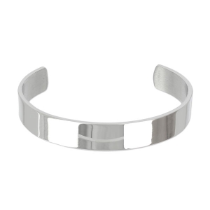 Bracelet jonc plat 12 mm en Acier inox x1