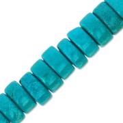 Perles Rondelles Heishi  6.5 mm imitation Turquoise x39cm