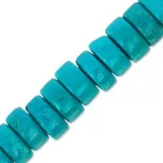 Perles Rondelles Heishi  6.5 mm imitation Turquoise x39cm