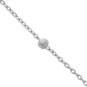 Chaîne maille forçat ovale 1.5 mm perles rondes 3.5 mm - Acier inoxydable x98cm