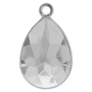 Serti pendentif à coller pour cabochon PureCrystal 4320 14x10 mm - Rhodié x1