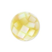 Perle en nacre effet mosaïque 10 mm Jaune x1