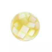 Perle en nacre effet mosaïque 10 mm Jaune x1