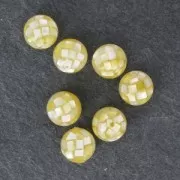 Perle en nacre effet mosaïque 10 mm Jaune x1