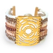 Intercalaire martelé 11 rangs 42x30 mm Doré à l'or fin satiné x1