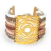 Intercalaire martelé 11 rangs 42x30 mm Doré à l'or fin satiné x1