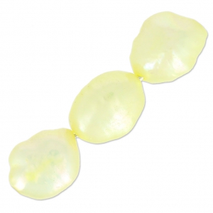 Perles d'eau douce irrégulières teintées 9x8 mm Jaune Pâle x6