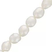 Perles d'eau douce irrégulières teintées 9x8 mm Blanc nacré x6