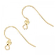 Crochets d'oreilles avec boule 14 mm en Gold filled (or laminé)   x2