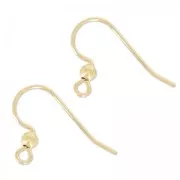 Crochets d'oreilles avec boule 14 mm en Gold filled (or laminé)   x2