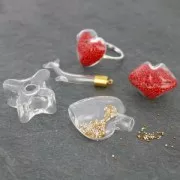 Coeur en verre à garnir 21x11 mm x1