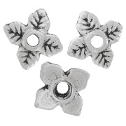 Coupelles fleurs 6 mm argenté vieilli x10