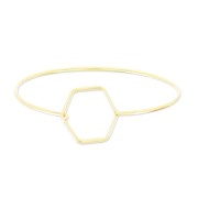 Bracelet jonc ovale nid d'abeille 55x65 mm Light Gold HQ x1