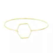 Bracelet jonc ovale nid d'abeille 55x65 mm Light Gold HQ x1