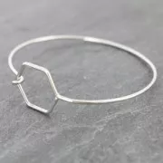 Bracelet jonc ovale nid d'abeille 55x65 mm doré rose HQ x1