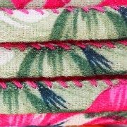 Cordon coton tubulaire 4 mm Fuchsia/Khaki x 1 m