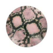 Cabochon plat décoré 18 mm motif serpent x1