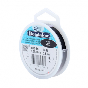 Fil Cablé 49 brins 0.38 mm - Beadalon - Noir x3 m