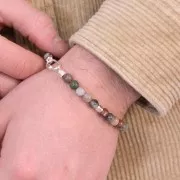 Perles rondes 6 mm pierre gemme Agate Indienne x15