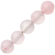Perles rondes 6 mm en pierre gemme Calcedoine rose x15
