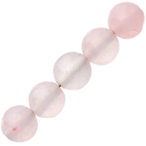 Perles rondes 6 mm en pierre gemme Calcedoine rose x15