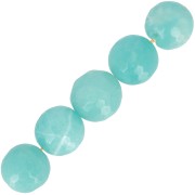 Perles Rondes facettées 10 mm pierre gemme Amazonite x5|raw }}