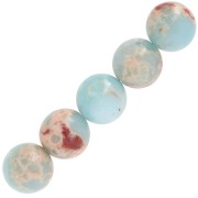 Perles rondes 10 mm pierre gemme - Régalité teintée - jaspe aqua terra x8|raw }}