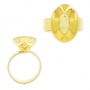 Bague pour cabochon PureCrystal 4120 18x13 mm Doré à l'or fin x1|raw }}