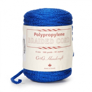 Cordon tressé macramé 6 mm Bleu Roi x 91 m