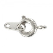 Fermoir à ressort 6 mm avec attache tag rhodié x144|raw }}