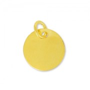 Breloque médaille 10 mm en Argent 925 doré à l'or fin x1