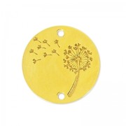 Intercalaire pissenlit 2 trous 14 mm en Argent 925 doré à l'or fin x1|raw }}