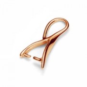 Attache pendentif 16 mm en Argent 925 doré rose x1