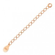Chainette d'extension sequin goutte 55 mm en Argent 925 doré rose x1