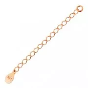 Chainette d'extension sequin goutte 55 mm en Argent 925 doré rose x1
