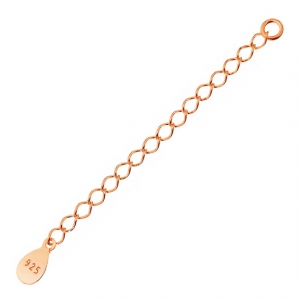 Chainette d'extension sequin goutte 55 mm en Argent 925 doré rose x1