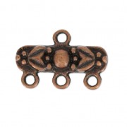 Embout 3 rangs motif fleur 20x13 mm cuivré vieilli x1|raw }}