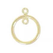 Intercalaire rond 2 anneaux 14.5 mm Gold filled (or laminé)  x1