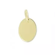 Breloque ovale marquée - 1/20 14K - 10 mm Gold filled (Or laminé)  x1
