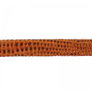 Lacet cuir double imitation reptile 5 mm Camel x 50cm