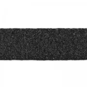 Lacet cuir double façon daim irisé 10 mm Noir x 50cm