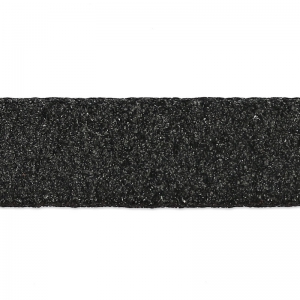 Lacet cuir double façon daim irisé 10 mm Noir x 50cm