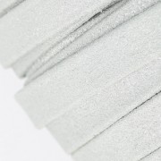 Lacet cuir double façon daim irisé 10 mm Silver x 50cm