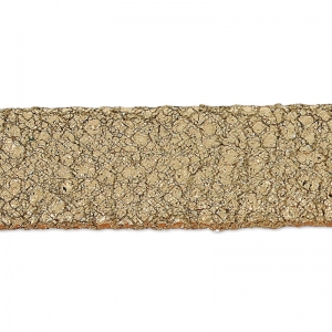 Lacet cuir double façon daim métallisé craquelé 10 mm Gold x 50cm