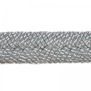 Lacet tressé lurex 10 mm Gris/Argenté x 50cm