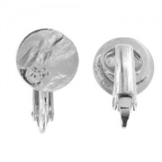 Clips d'oreilles disque froissé 10 mm rhodié x 2