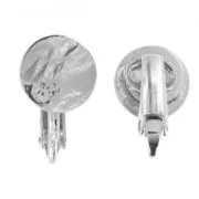 Clips d'oreilles disque froissé 10 mm rhodié x 2