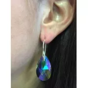 Crochets d'oreilles attache pendentif 22 mm Argent 925 doré à l'or fin x2