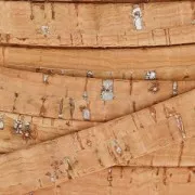 Lacet liège double métallisé 10 mm Naturel/Argenté x 50cm