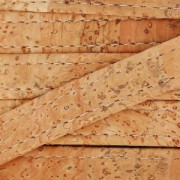 Lacet liège double surpiqué 10 mm Naturel x 50cm|raw }}